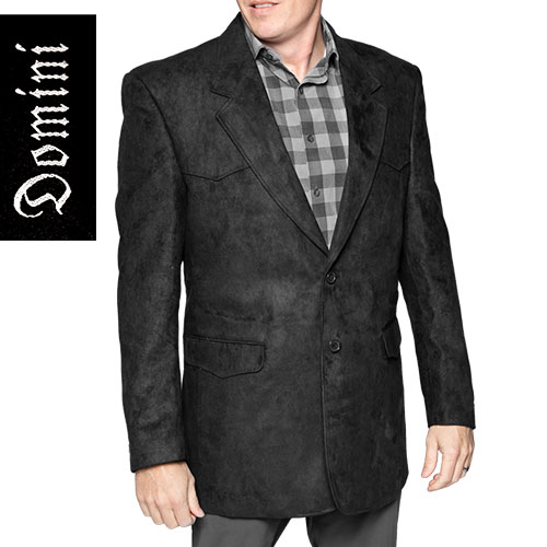 Domini Men's Black Western Microsuede Blazer