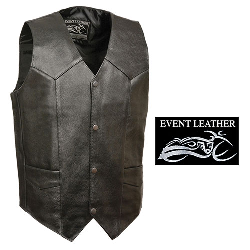 Milwaukee Leather Men's Black Classic Leather Vest