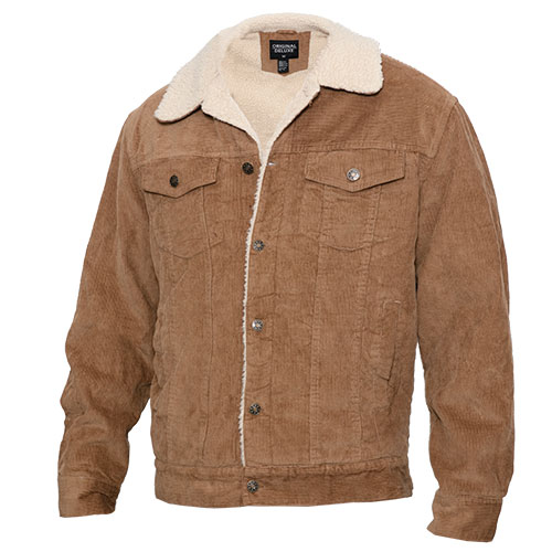 Original Deluxe Men's Khaki Sherpa Corduroy Jacket