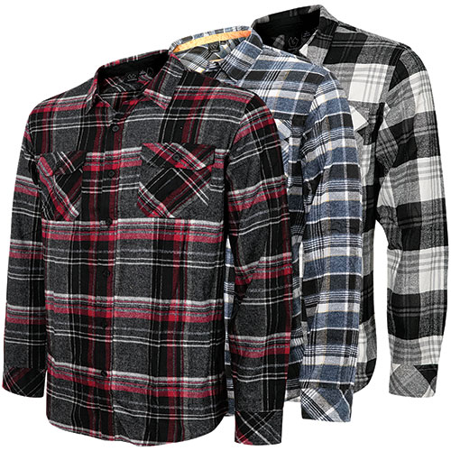 Burnside Men's Flannel Shirts - 3 Pack