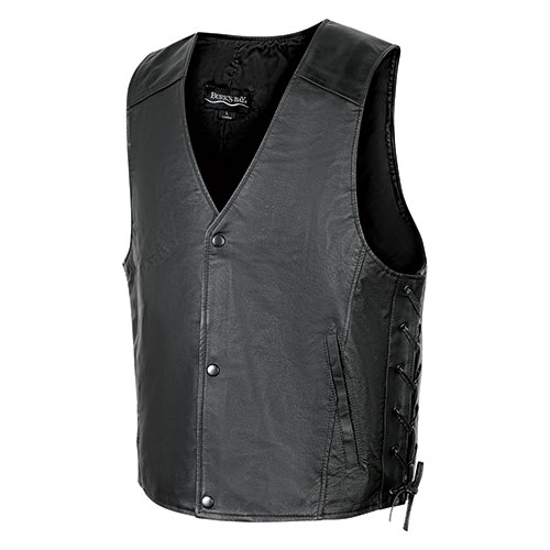 Burk's Bay Men's Black Leather Vest