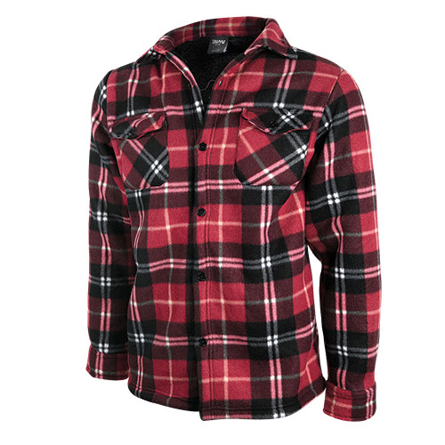 Truppa Men's Red/Black Quilt Lined Plaid Fleece