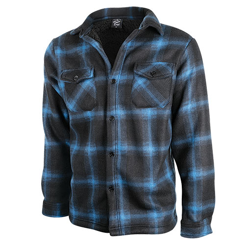 Truppa Men's Blue/Charcoal Quilt Lined Plaid Fleece