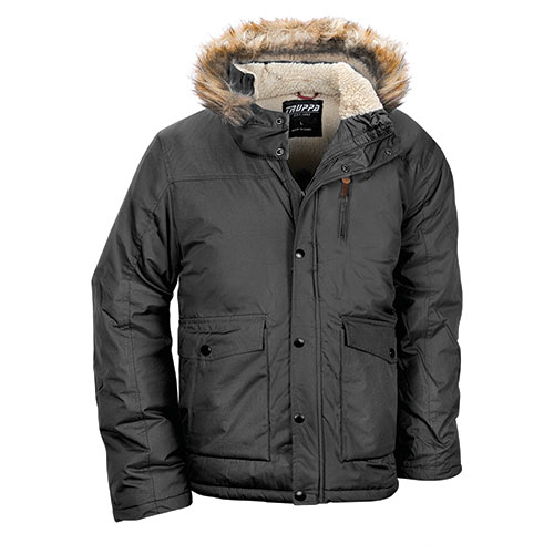 Truppa Men's Black Heavy Hooded Parka