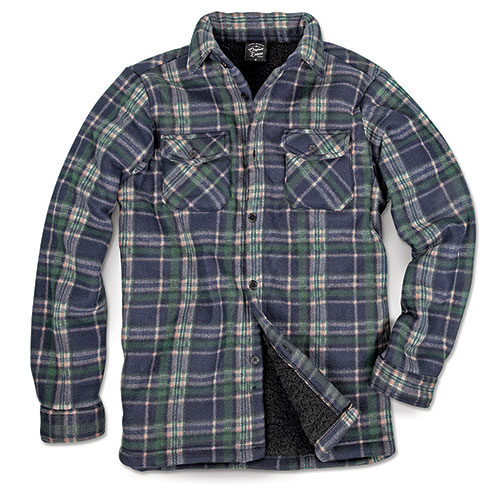 Men's Quilt-Lined Plaid Fleece - Blue/Green