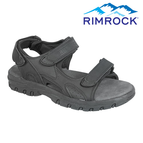 Black Leather Strap Sandal
