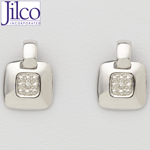 Diamond & Sterling Silver Door Knocker Earrings