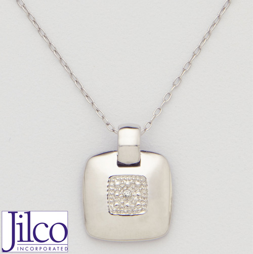 Diamond & Sterling Silver Door Knocker Necklace