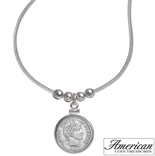 Sterling Silver Barber Dime Pendant