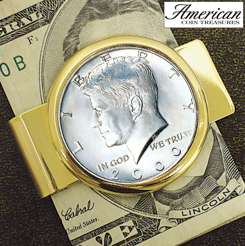 Half Dollar Goldtone Money Clip