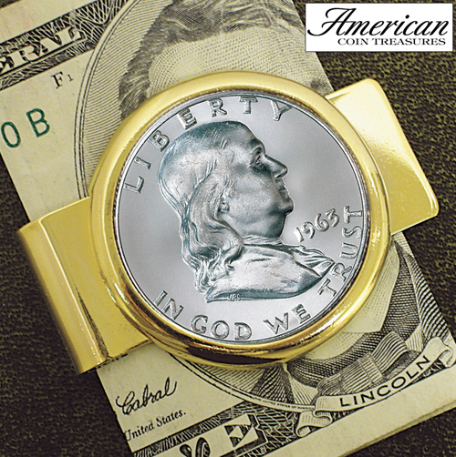 Half Dollar Goldtone Money Clip