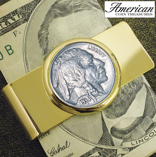 Half Dollar Goldtone Money Clip