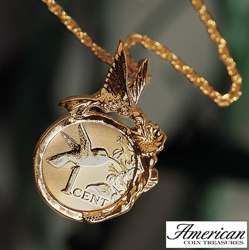 Hummingbird Goldtone Pendant
