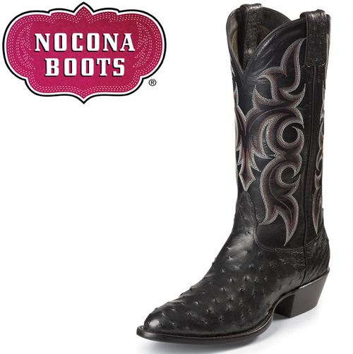 Black Full Quill Ostrich Boots