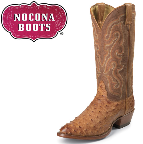 Cognac Vintage Full Quill Ostrich Boots