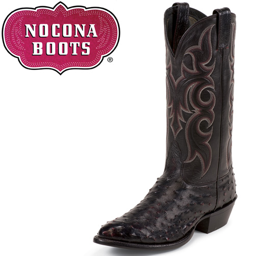 Black Cherry Full Quill Ostrich Boots
