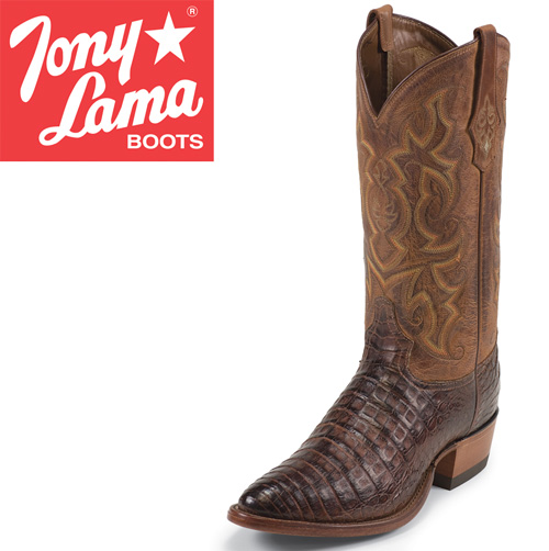 Tony Lama Cognac Caiman Boots