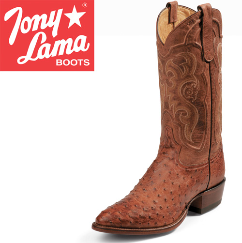 Tony Lama Cognac Ostrich Boots