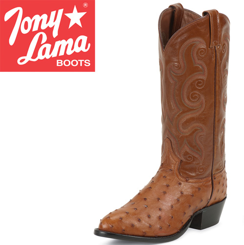 Tony Lama Peanut Brittle Full Quill Ostrich Boots