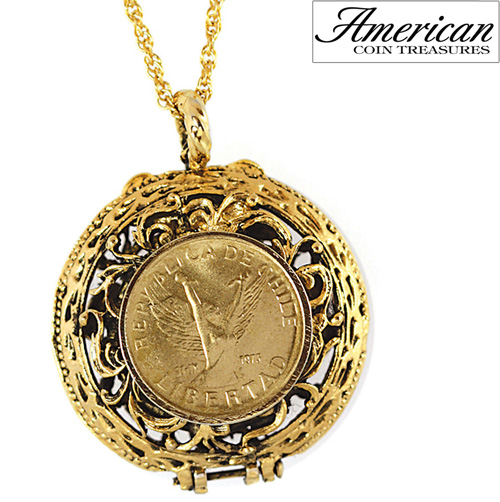 Mustard Seed Locket Angel Coin Pendant