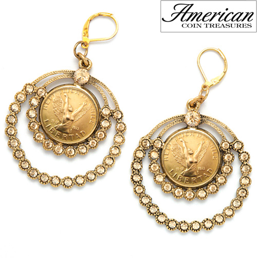 Angel Coin Crystal Chandelier Earrings