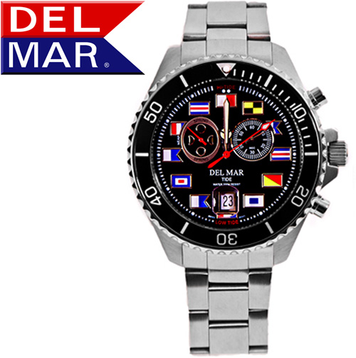 Men's 200M Analog Tide Nautical Dial SS Band