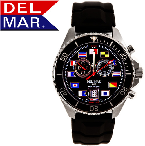 Men's 200M Analog Tide Nautical Dial Rubber Band