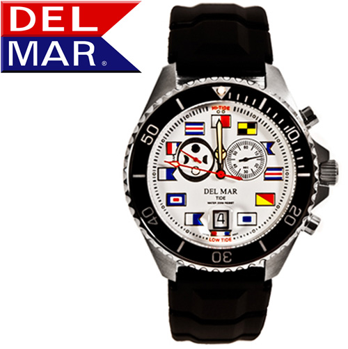 Men's 200M Analog Tide Nautical Dial Rubber Band