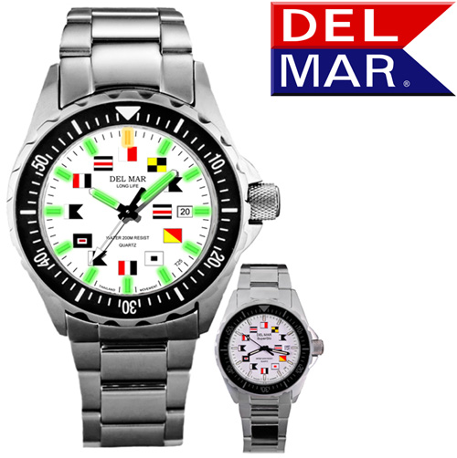 Men's 200M SuperGlo Nautical Dial SS Band