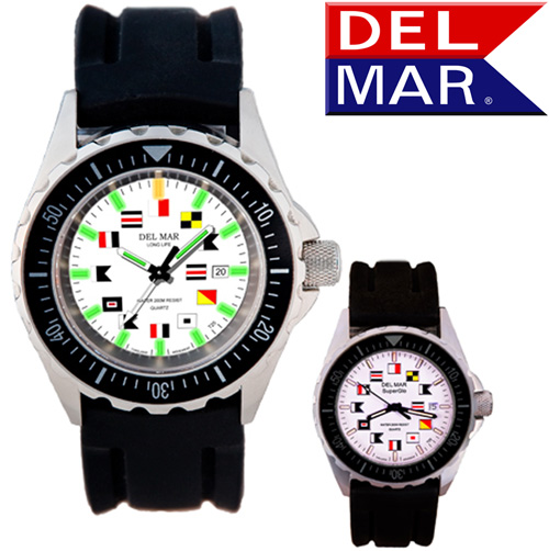 Men's 200M SuperGlo Nautical Dial Rubber Band