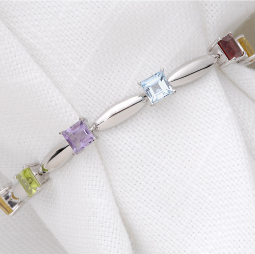 Multi-Color 7mm Gemstone Bracelet