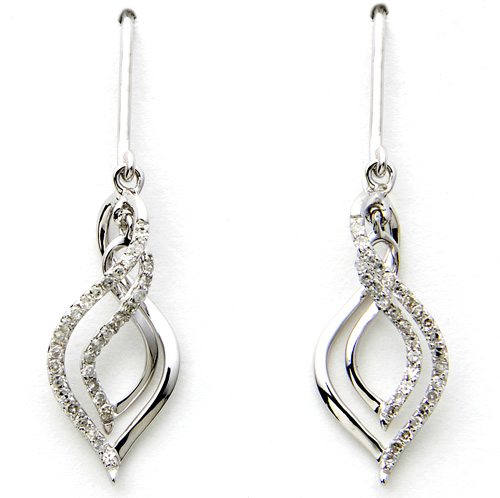 White Gold Diamond Dangle Earrings