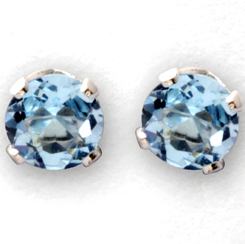 Blue Topaz Stud Earrings