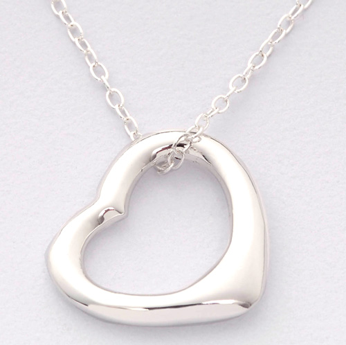 Sterling Silver Floating Heart Necklace