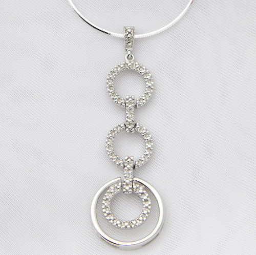 Sterling Silver and Diamond Geometric Necklace