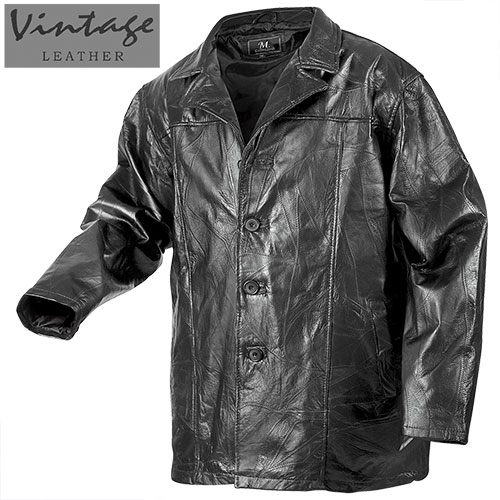Black Patchwork Leather Hipster Coat