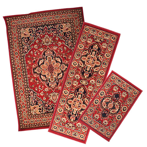 Red Apex 3PC Rug Set