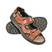 Island Surf 3-Strap Light Brown Leather Sandals