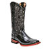 Ferrini Men's Black Print Belly Gator Boots