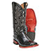 Ferrini Men's Black Print Belly Gator Boots