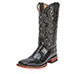Ferrini Men's Black Print Belly Gator Boots