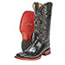 Ferrini Men's Black Print Belly Gator Boots