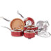 Red Copper Non-Stick 10 Piece Pan Set