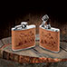 Leather-Wrapped 4 oz. Wolf Flask - 2 Pack