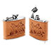 Leather-Wrapped 4 oz. Wolf Flask - 2 Pack