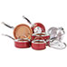 Red Copper 10 Piece Copper Cookware Set