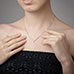 Jilco Silver Diamond V-Shaped Women's Necklace