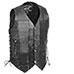 10-Pocket Leather Motorcycle Vest