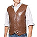 Brown Patch Leather Vest