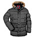 Truppa Men's Black Hooded Parka Coat